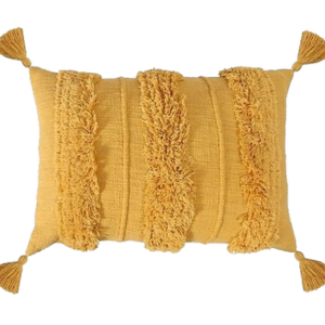 Scatter Cushion Yellow Tassel