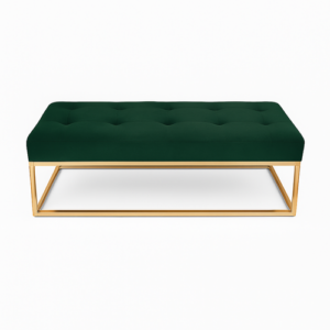 Forest Green Oakland Long Ottoman | Velvet