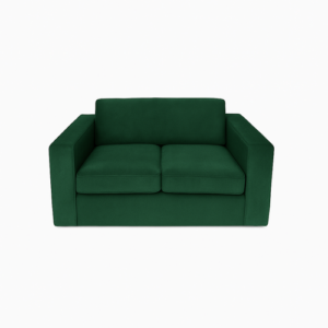 Forest Green Square Two Seater Sofa | Velvet