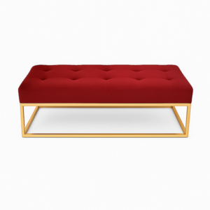 Red Oakland Long Ottoman | Velvet