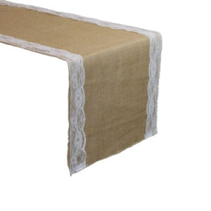 Hessian Table Runner - Lace Trim