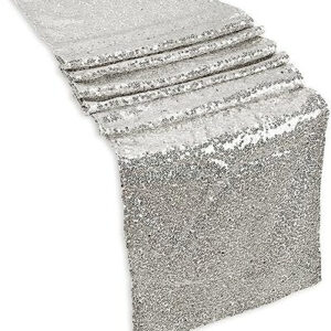 Sequin Table Runner - Silver