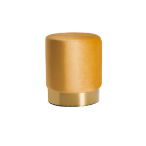 Mustard Single Round Ottoman | Velvet