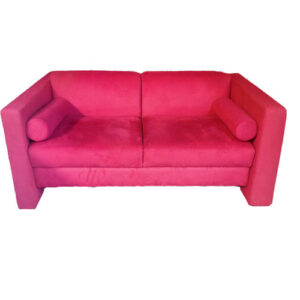 Red Square Two Seater Sofa | Velvet