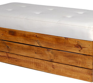 White Hampton Double Ottoman