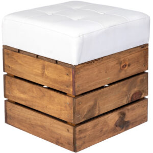 White Hampton Single Ottoman