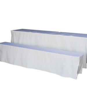 White Linen Bench Cover