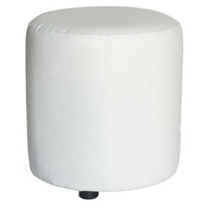 White Single Round Ottoman