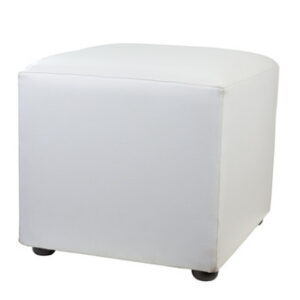 White Single Square Ottoman - L