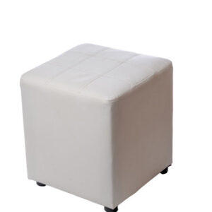 White Single Square Ottoman - S