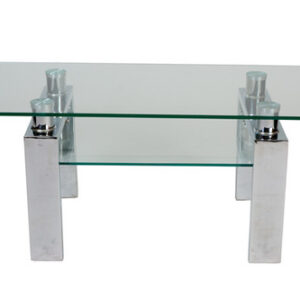 Stainless Steel and Glass Coffee Table
